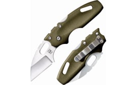 Cold Steel CS20MTGD Tuff Lite Mini 2" Folding Sheepsfoot Plain 4034 Stainless Steel Blade/OD Green Griv-Ex Handle Includes Pocket Clip