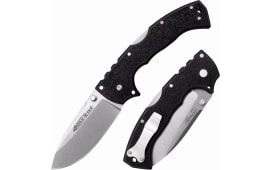 Cold Steel CS62RQ 4-Max Scout 4" Folding Plain Stone Washed Japanese AUS-10A SS Blade/ Black Griv-Ex Handle Includes Pocket Clip