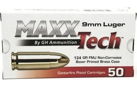 Maxxtech PTGB9124B 9mm 124G FMJ - 50rd Box