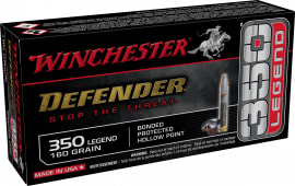 Winchester Ammo S350PDB Defender 350 Legend 160 gr Bonded Protected Hollow Point - 20rd Box