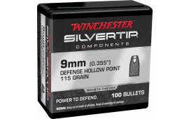 Winchester Ammo  Centerfire Handgun Reloading 9mm .355 115 gr Silvertip Hollow Point 100 Per Box