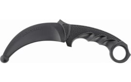 Cold Steel CS92R49 Karambit Rubber Trainer 4" Fixed Plain Black Santoprene Blade/Black Deep Checkered w/Ring Pommel Santoprene Handle