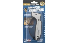 AccuSharp 040C Pro Sharpener Fixed Diamond Tungsten Carbide Sharpener Black/Silver Aluminum/Overmolded Rubber
