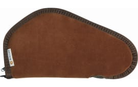 Heritage Cases 8611 Handgun Case  made of Suede Leather with Brown Finish, Foam Padding & Lockable Zippers 11" L
