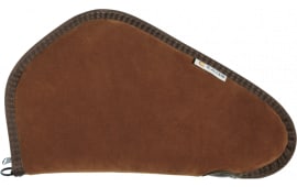 Heritage Cases 8613 Handgun Case  made of Suede Leather with Brown Finish, Foam Padding & Lockable Zippers 13" L