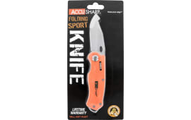 AccuSharp 709C Sport  3" Folding Plain Stainless Steel Blade/Blaze Orange Anodized Aluminum Handle Includes Belt Clip