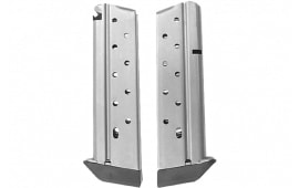 CMC Products 13111 Power Mag  Stainless Steel with Black Base Pad Detachable 10rd 38 Super for 1911 Government