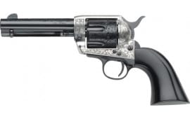 E.M.F - Gamblers Royal - Single-Action Army - 4.75" Barrel - .45LC - 6 Round - Bi-Tone Black Wood Grips Revolver - Engraved Finish - W45GR434NMUB 