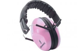 Browning 12687 Buck Mark II  76 dB Over the Head Pink Ear Cups with Padded Black Headband & Buckmark Logo for Adults