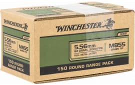 Winchester Ammo WM855150 USA 5.56x45mm NATO 62 gr Full Metal Jacket Green Tip - 150rd Box