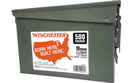 Winchester Ammo WW9C USA 9mm Luger 115 gr Full Metal Jacket (FMJ) (Ammo Can) - 1000rd Case