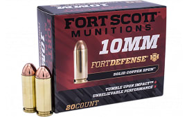Fort Scott Munitions 10MM-124-SCV Tumble Upon Impact (TUI) 10mm Auto 125 gr Solid Copper Spun - 20rd Box