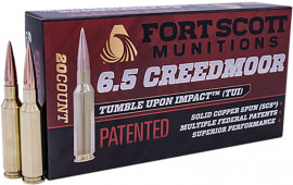 Fort Scott Munitions 65CM-123-SCV1-1 6.5 Creedmoor 123 GR SCS TUI - 20rd Box