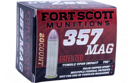 Fort Scott Munitions 357MAG-125-SCV Tumble Upon Impact (TUI) 357 Mag 125 gr Solid Copper Spun - 20rd Box