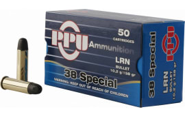 PPU PPH38SL Handgun 38 Special 158 GR Lead Round Nose - 50rd Box