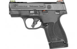 Smith & Wesson 13254 PC M&P9 Shield Plus, 9MM Semi-Auto Pistol, 3.1" BBL,  Ported, Fiber Optics, 13/10 Mags
