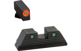 AmeriGlo GL817 Trooper Sight Set For Glock 20/21 Gen 5 Green Tritium Front /Bright Orange Outline Green Tritium Rear