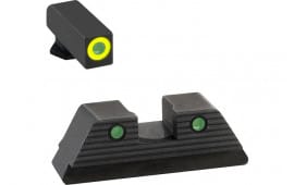 AmeriGlo GL820 Trooper Sight Set For Glock 20/21 Gen 5 Green Tritium Front / Lime LumiGreen Outline Green Tritium Rear