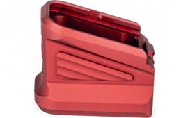 ZEV BPADEXTGLK5R Basepad  made of Aluminum with Hardcoat Anodized Red Finish for Glock 17rd Magazines (Adds 5rds)