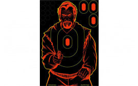 Birchwood Casey 34643 Shoot-N-C Bad Guy Self-Adhesive Paper Pistol Black/Red Silhouette 100 Per Pkg