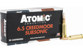 Atomic Ammunition 00482 Rifle Subsonic 6.5 Creedmoor 129 gr Jacketed Hollow Point (JHP) - 20rd Box