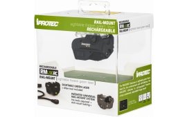 iProtec IPR-SPS-0001 RMLSG RC Rechargeable 5mW Green Laser with 510 nm Wavelength & Black Finish  for Rail-Equipped Long Guns, Handgun