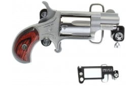 NAA 22LRBBS MINI-REVOLVER .22LR 1-1/8" S/S Matte Wood w/BELT Buckle Revolver