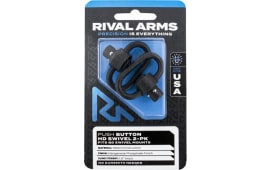 Rival Arms RA-RA92S1A HD Swivel Set  Black Manganese Phosphate Steel with 1.5" Loops & Push Button
