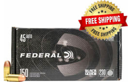 Federal Black Pack .45 ACP 230 GR Full-Metal Jacket Round Nose 600 Round Case - Free Shipping