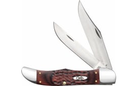 Case 00189 Hunter  4.10" Folding Clip/Skinner Plain As-Ground Tru-Sharp SS Blade/Jigged Rosewood Handle