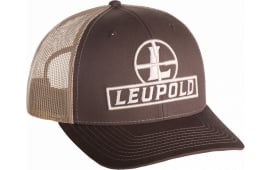Leupold 180424 Reticle Trucker Hat Brown/Khaki Adjustable Snapback OSFA Semi-Structured