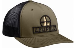 Leupold 170585 Reticle Flatbill Hat Green Loden/Black Adjustable Snapback OSFA Full-Structured
