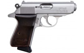 Walther Arms PPK/S Semi-Automatic .380 ACP 7rd Pistol - Stainless Steel with Walnut Grips - 4796004WG