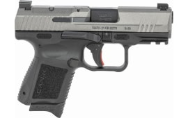 Canik HG6597TN TP9 Elite Subcompact 9mm Luger 3.60" 12+1 Black Tungsten Gray Cerakote Steel Slide Black Interchangeable Backstrap Grip