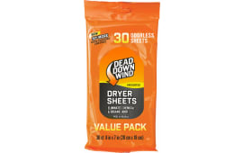Dead Down Wind 113019 Dryer Sheets  Odor Eliminator Odorless Scent 30 Per Pkg