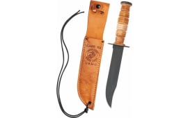 Case United States Marine Corp Knife w/Black Clip Point Blade/Leather Sheath