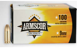 Armscor Ammo 9mm Luger 124GR. FMJ Value Pack 100 Round Pack - 100rd Box