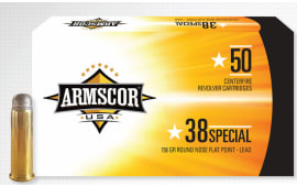 Armscor Ammo .38 Special 158 GR Lead RNFP 50-PACK Made IN USA - 50rd Box