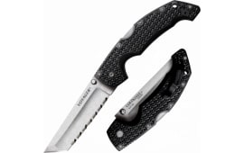 Cold Steel CS29ATS Voyager XL 5.50" Folding Tanto Serrated AUS-10A SS Blade/Black Griv-Ex w/Aluminum Liners Handle Includes Pocket Clip