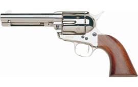 Taylors and Company 555124 1873 Cattleman Nickel Single 4.75" 6rd Walnut Grip Nickel Revolver