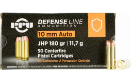 PPU PPD10 Defense 10mm Auto 180 gr Jacketed Hollow Point (JHP) - 50rd Box