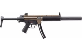 HK 81000629 MP5  22 LR 8.50" 25+1 Flat Dark Earth Rec No Stock (Sling Mount) Black Polymer Grip Adjustable Rear Sight Right Hand