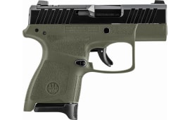 Beretta - APX A1 Carry - Semi-Automatic Pistol - 3" Barrel - 9mm - 1-6 Round & 1-8 Round Extended Magazine - OD Green Frame - Optic Ready - JAXN927A1 