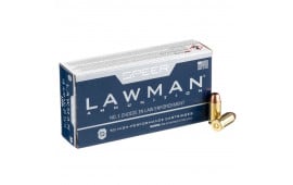 Speer Lawman Ammunition 45 ACP 230 Grain Total Metal Jacket (TMJ), Flat Nose, Brass, Boxer, Reloadable, Non-Corrosive, 1000 Round Case - Mfg# 53658