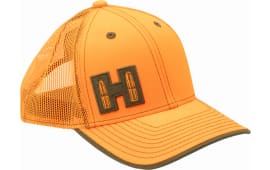 Hornady Blaze Orange Mesh Cap, Black "H" Front, OSFA, Apparel, Mesh Back