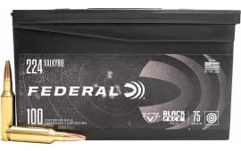 Federal Black Pack .224 Valkyrie 75 GR Full-Metal Jacket 100rd Box