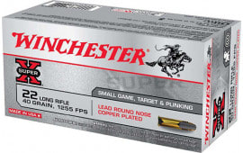Winchester Ammo X22LRPPB Super X 22 LR 40 gr Plated Hollow Point - 222rd Box