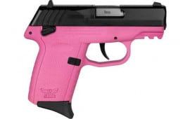 SCCY CPX1-CB Pistol, Gen 3, Semi-Auto 9mm Polymer Frame Pistol W/ Safety, Black Slide on A Pink Frame, DAO 10+1, W/ 2 Mags - CPX1CBPKG3