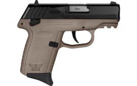 SCCY CPX1-CB Pistol Gen 3, Semi-Auto 9mm Polymer Frame Pistol W/ Safety, Black Slide on FDE Frame, DAO 10+1, W/ 2 Mags - CPX1CBDEG3 