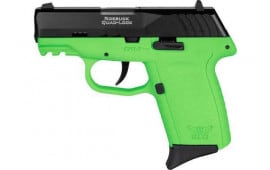 SCCY CPX2CBLGG3 CPX2-CB Pistol GEN 3 10rd BLACK/LIME w/O Safety